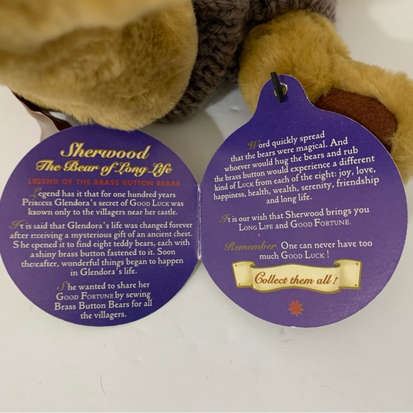 Vintage Handcrafted 1996 Brass Button “Sherwood” Bear Fully Jointed - Picture 9 of 9